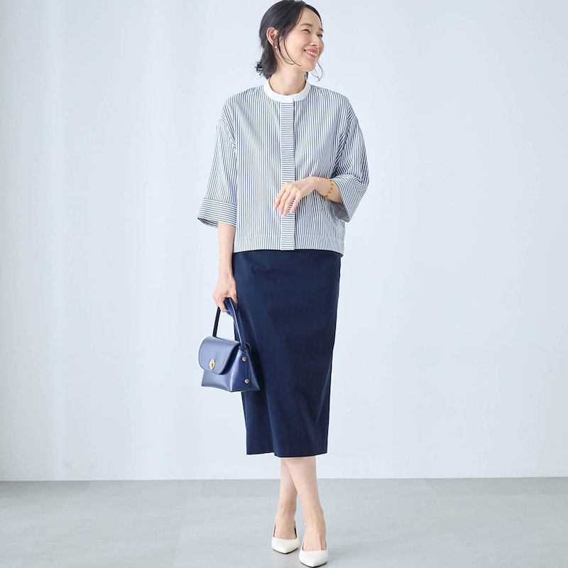 モデル身長168cm／M・総丈75cm　※写真は撮影用のため総丈+6cmになります。