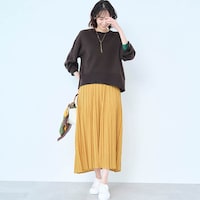 モデル身長169cm／M　※写真は撮影用のため、総丈+6cmになります。