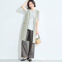 モデル身長168cm／M　※写真は撮影用のため、股下+6cmになります。