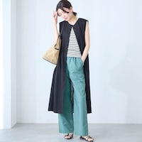 モデル身長167cm／M ※写真は撮影用のため股下+6cmになります。