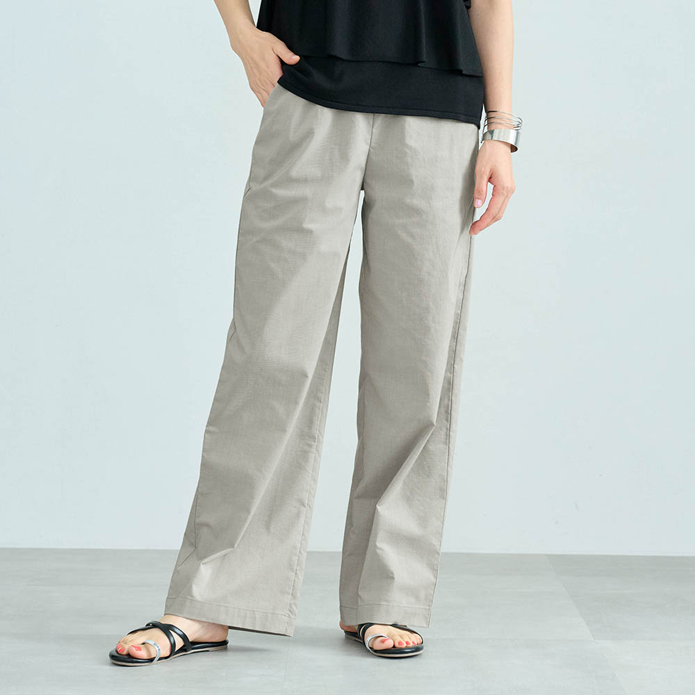 肌側綿素材のイージーワイドパンツ【吸水速乾】 【プチ・トールサイズあり】 肌側綿素材のイージーワイドパンツ【吸水速乾】 【プチ・トールサイズあり】