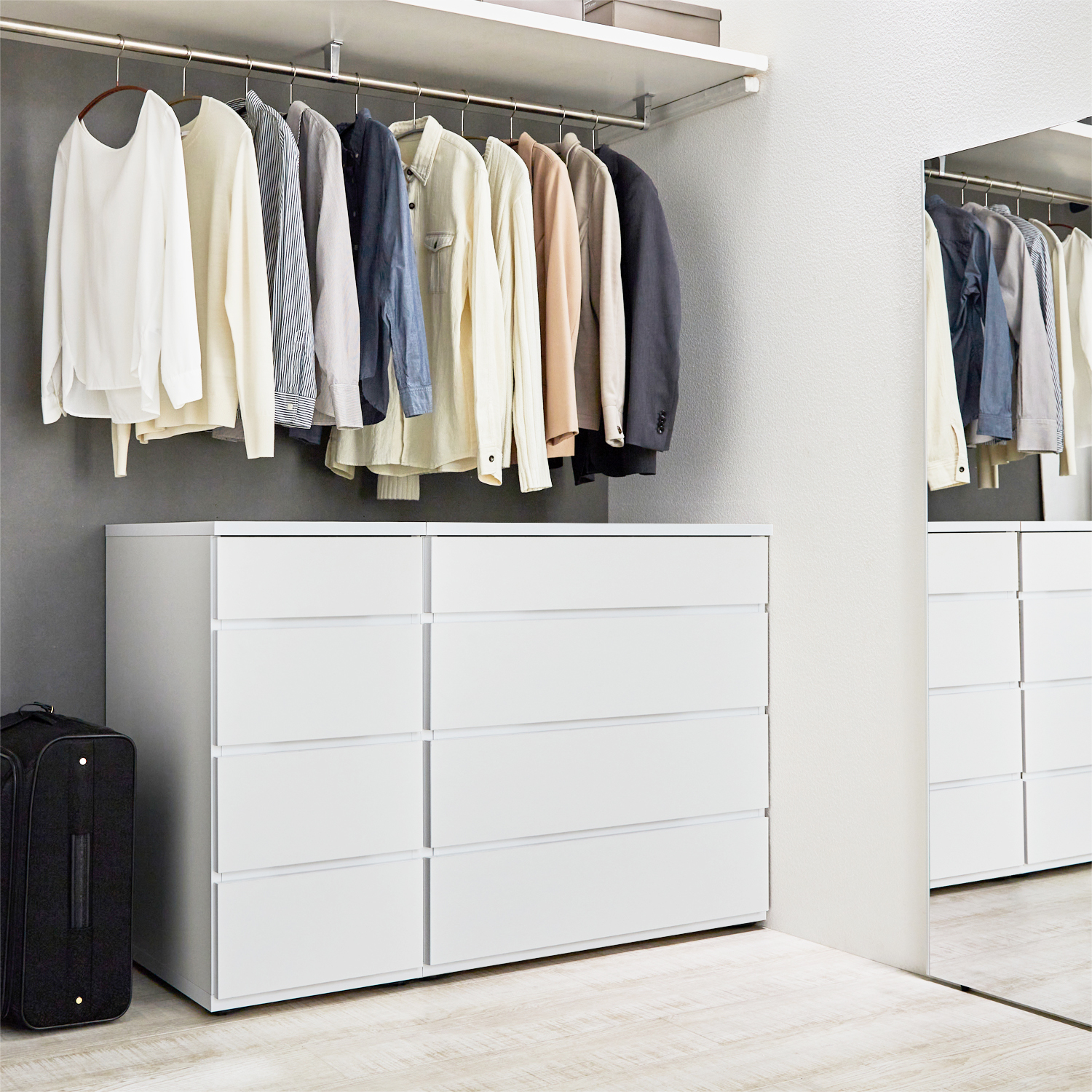 【ベルメゾン】【幅1cm・奥行5cmピッチサイズオーダー】隠しキャスター付きクローゼットチェスト[日本製]