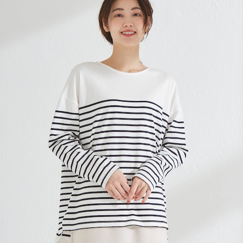 「シンプルにこそ」ボーダーロングTシャツ