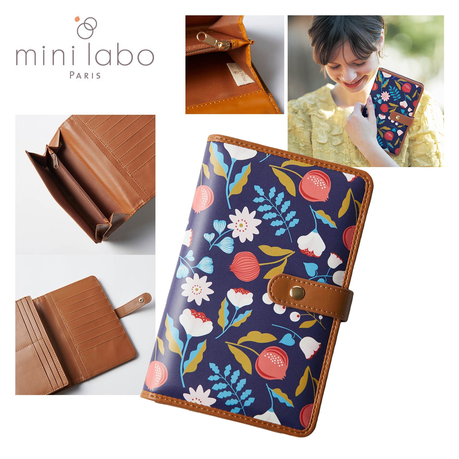 【ミニラボ/mini labo】お財布機能付きマルチケース/ザクロ 「ミニラボ」