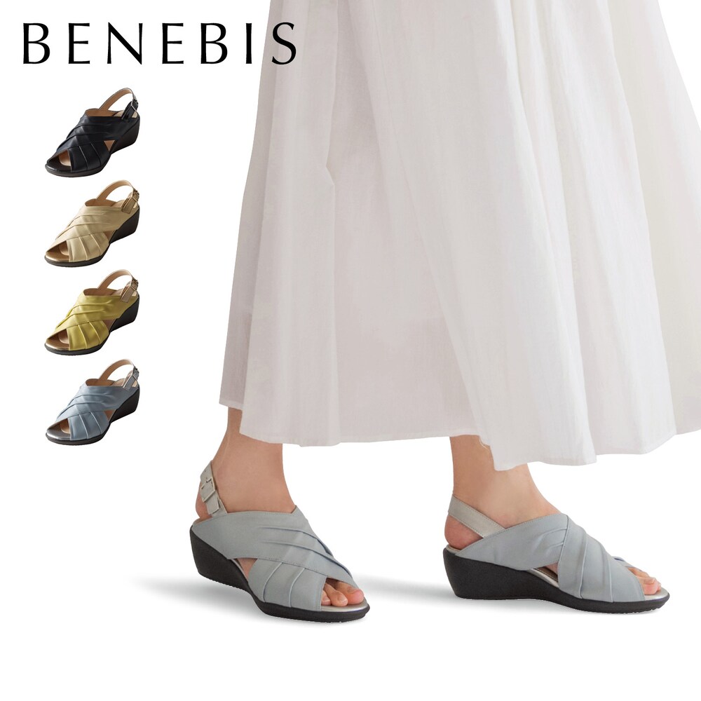 【ベネビス/BENEBIS】本革クロスサンダル[日本製]