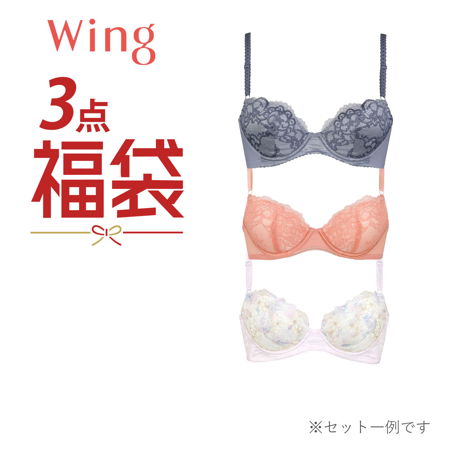 【ウイング/Wing】ウイング ワイヤーブラジャー 3枚セット