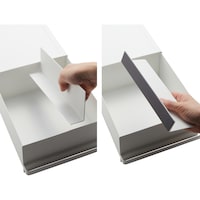間仕切りの裏はマグネット付きでしっかり固定／ホワイト