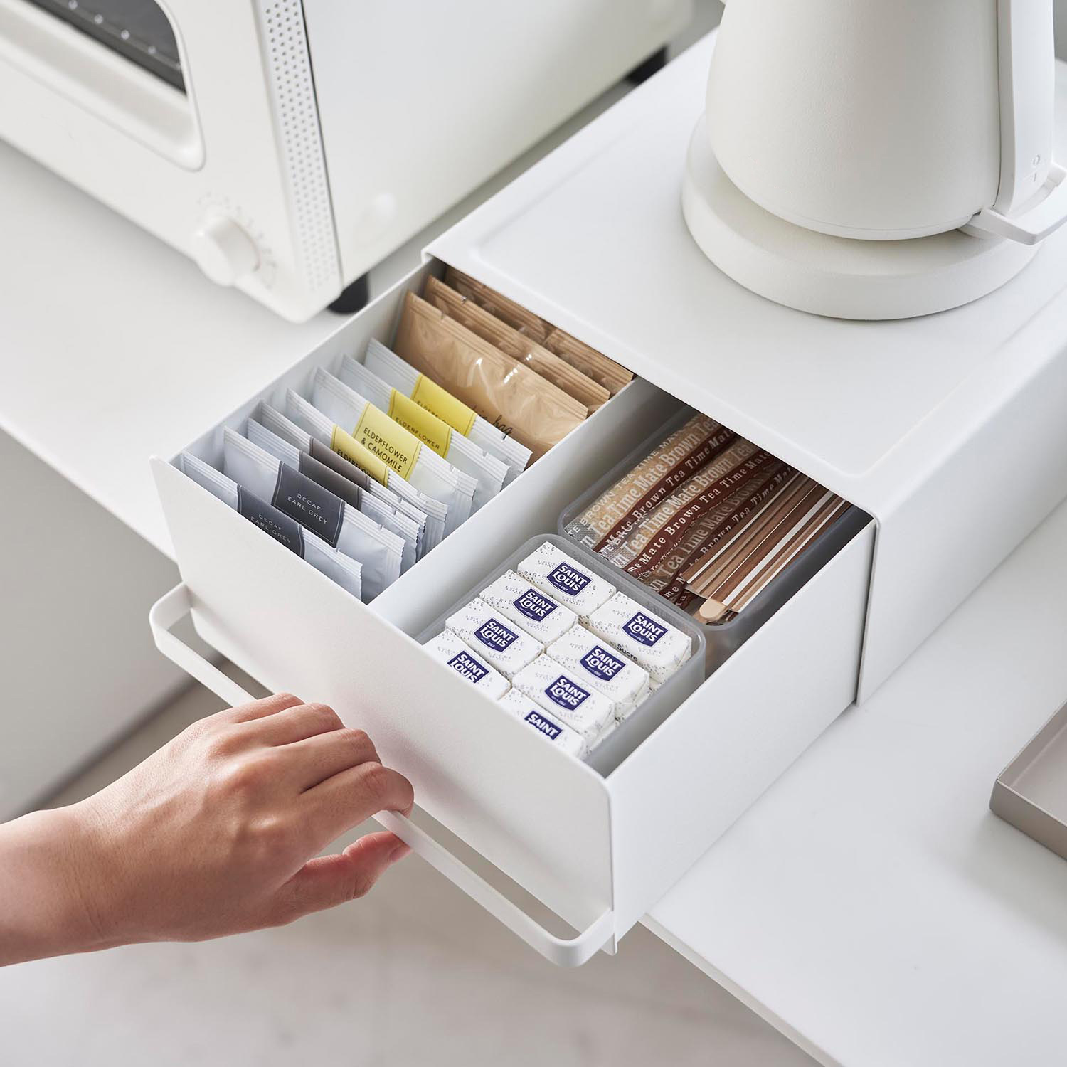 引出し付きキッチン家電下収納ラック(タワー/tower) 引出し付きキッチン家電下収納ラック(タワー/tower)