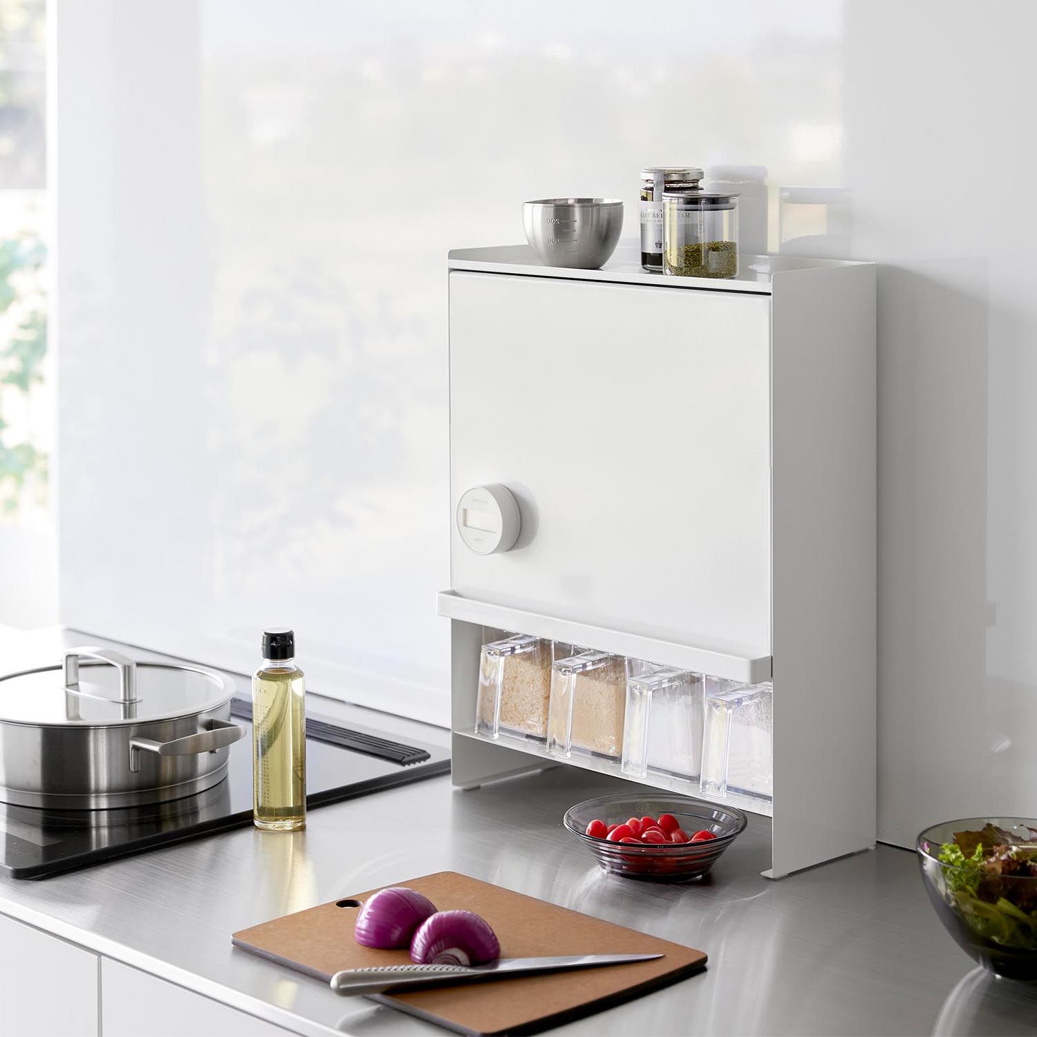 【タワー/tower】前が開く 隠せる調味料ラック 【タワー/tower】前が開く 隠せる調味料ラック