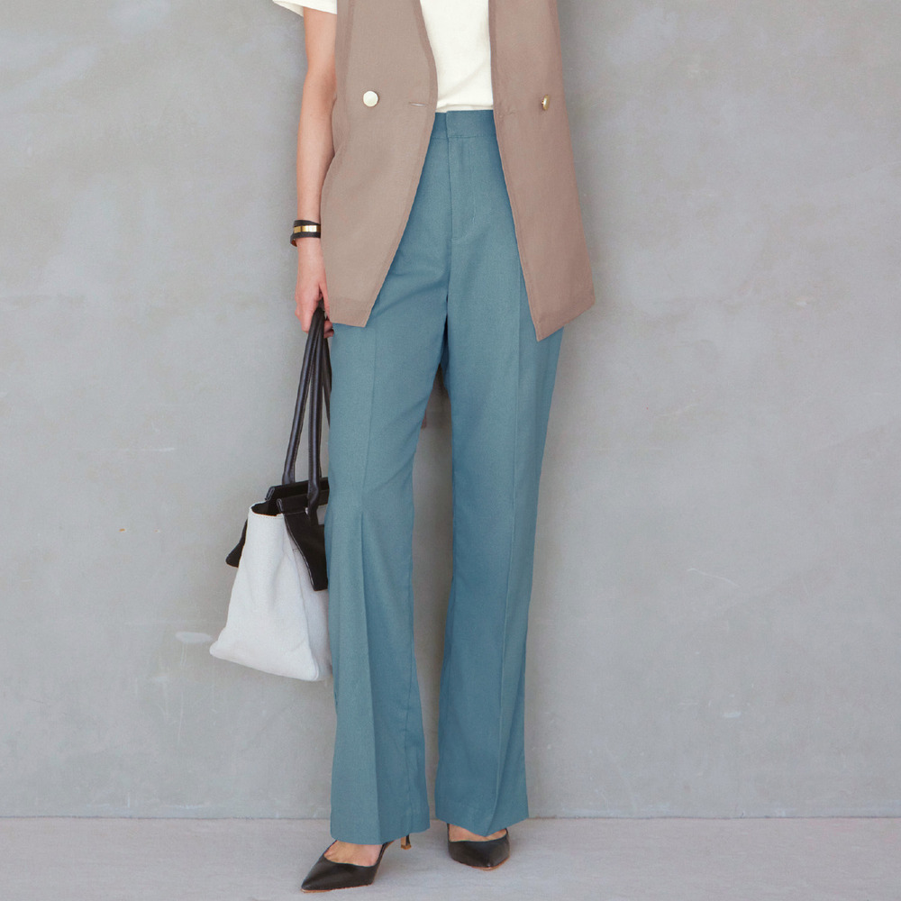 【スタイルノート/StyleNote】麻混ストレッチパンツ【センタープレスが続く】