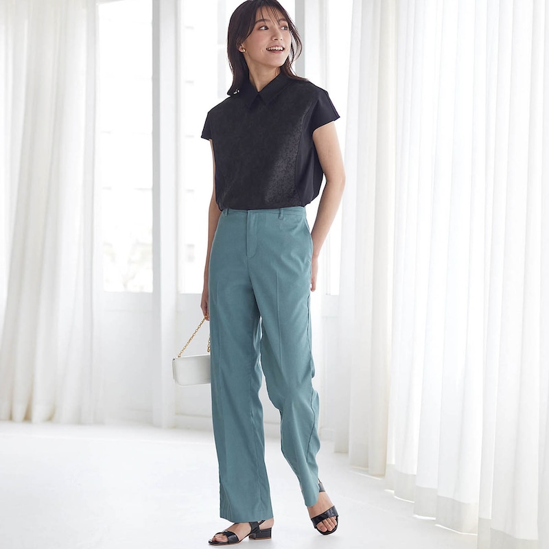 モデル身長170cm／M　※写真は撮影用のため、股下+6cmになります。