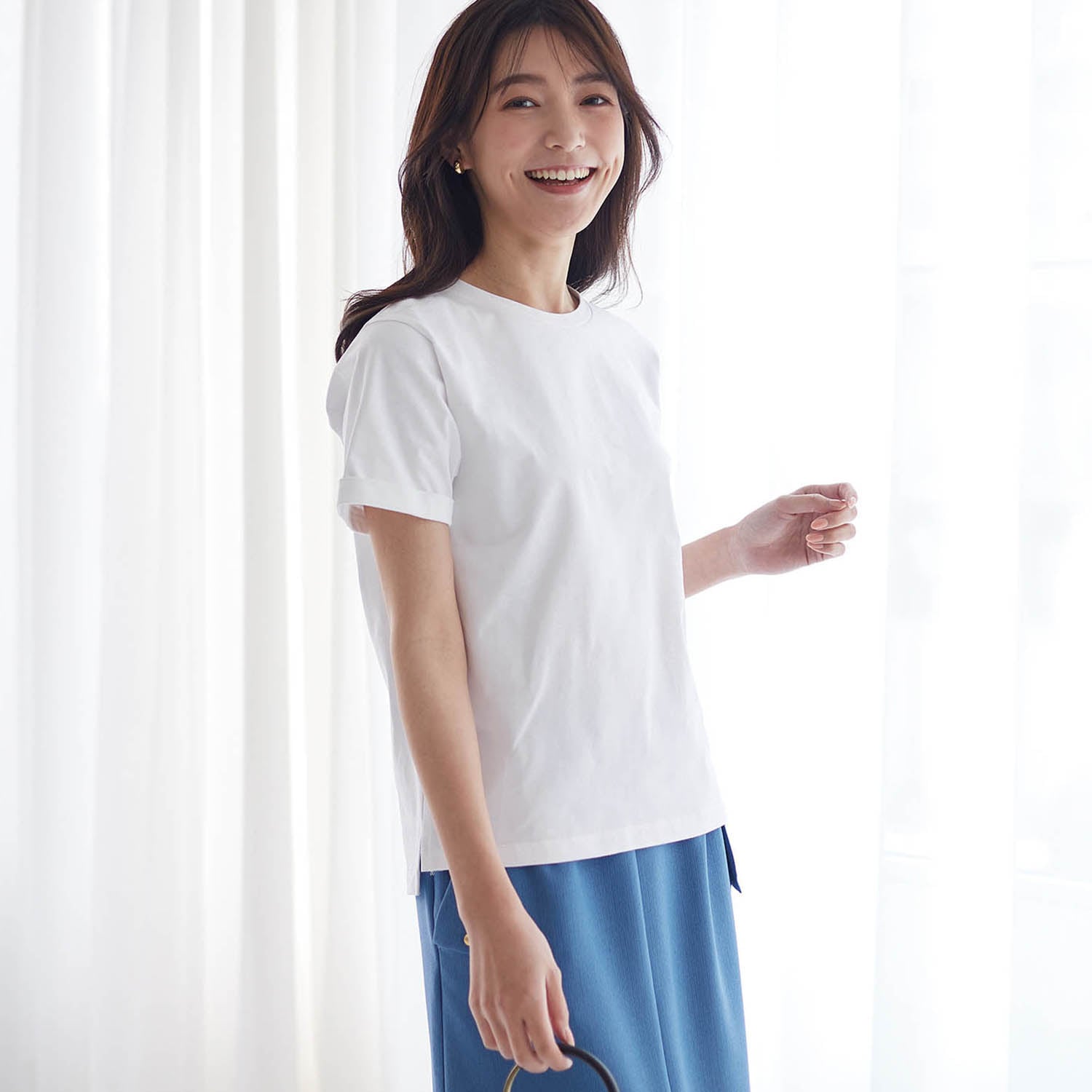 大人女性のために仕立てた理想の白Tシャツ[日本製] 【Tシャツ】 S