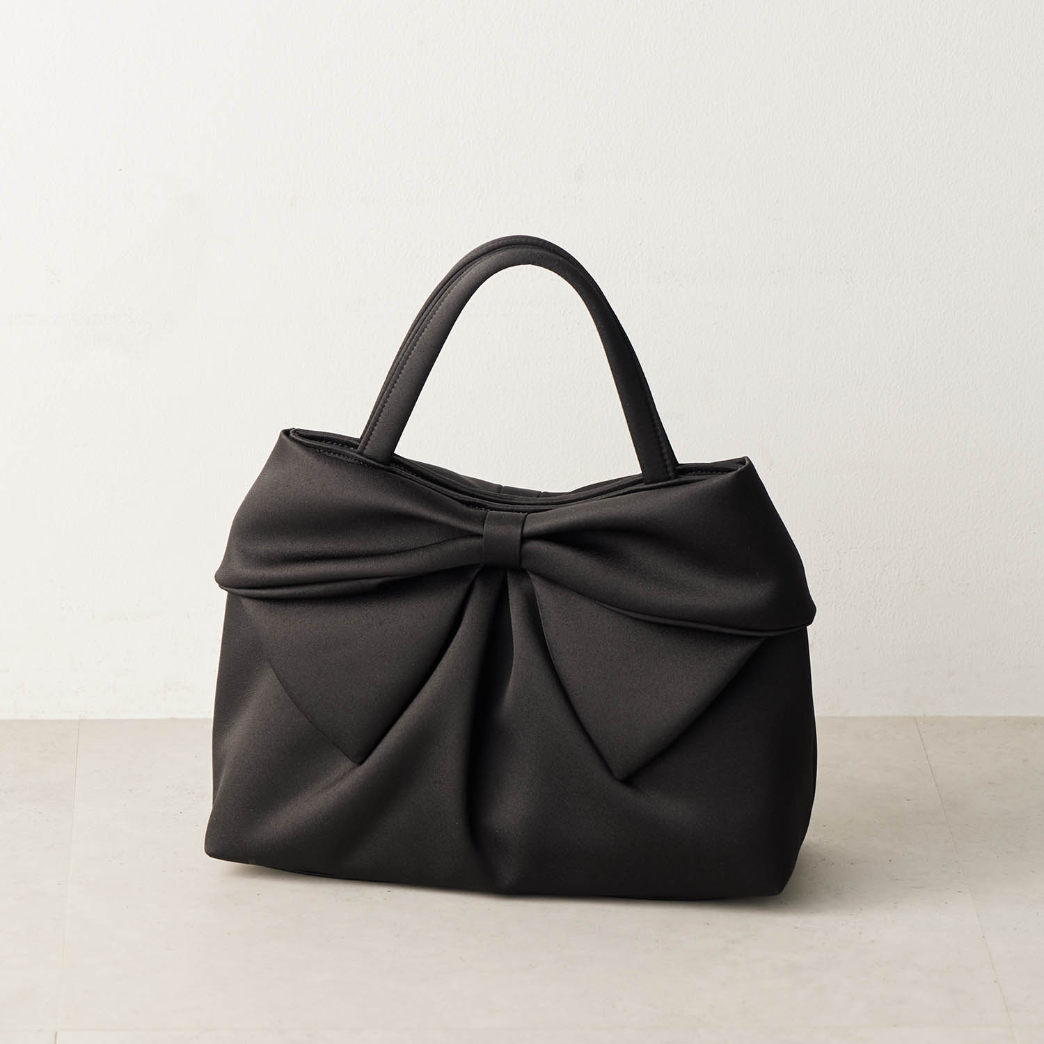 【ベルメゾン】両面リボンモチーフソフト手提げバッグ[日本製]