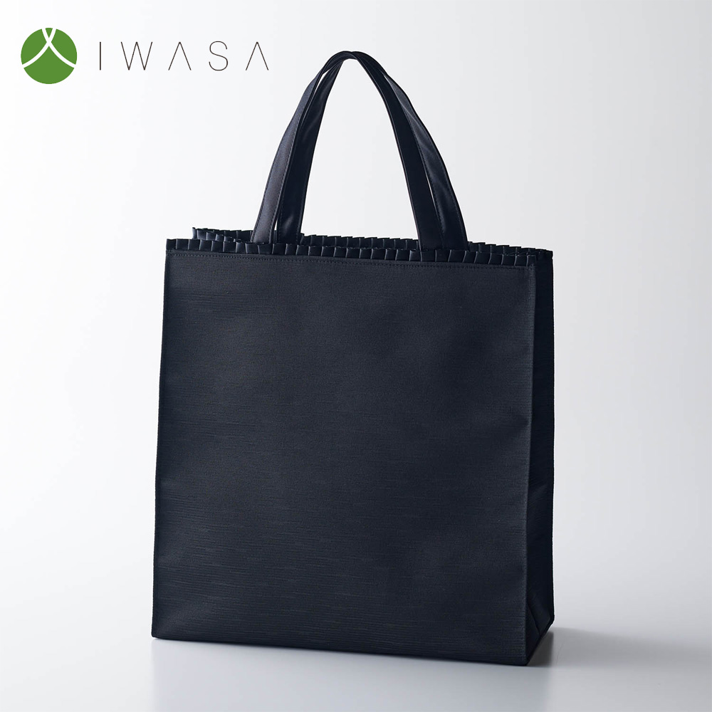 【岩佐】フリル付きグログラン手提げバッグ[日本製]