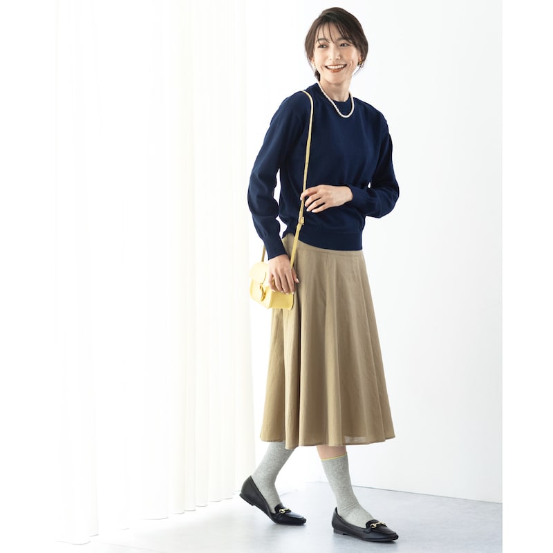 杢グレー×イエロー着用