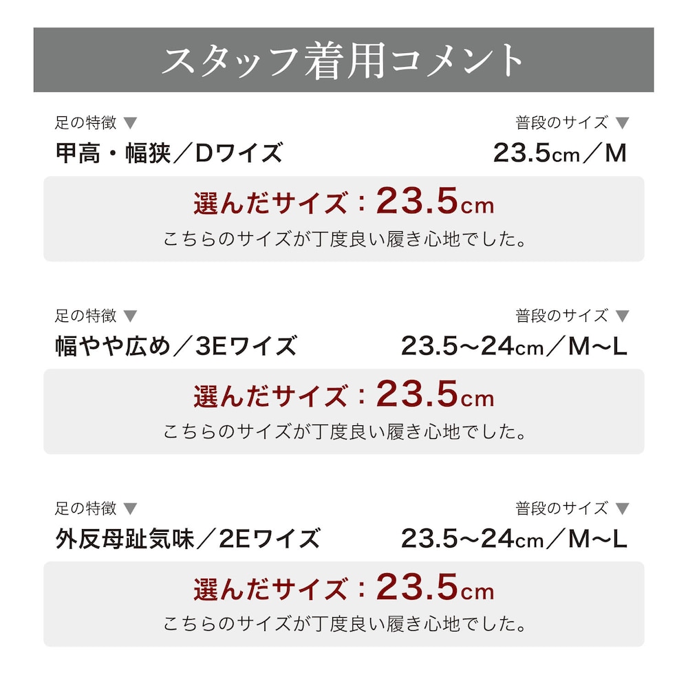 スタッフの着用コメント