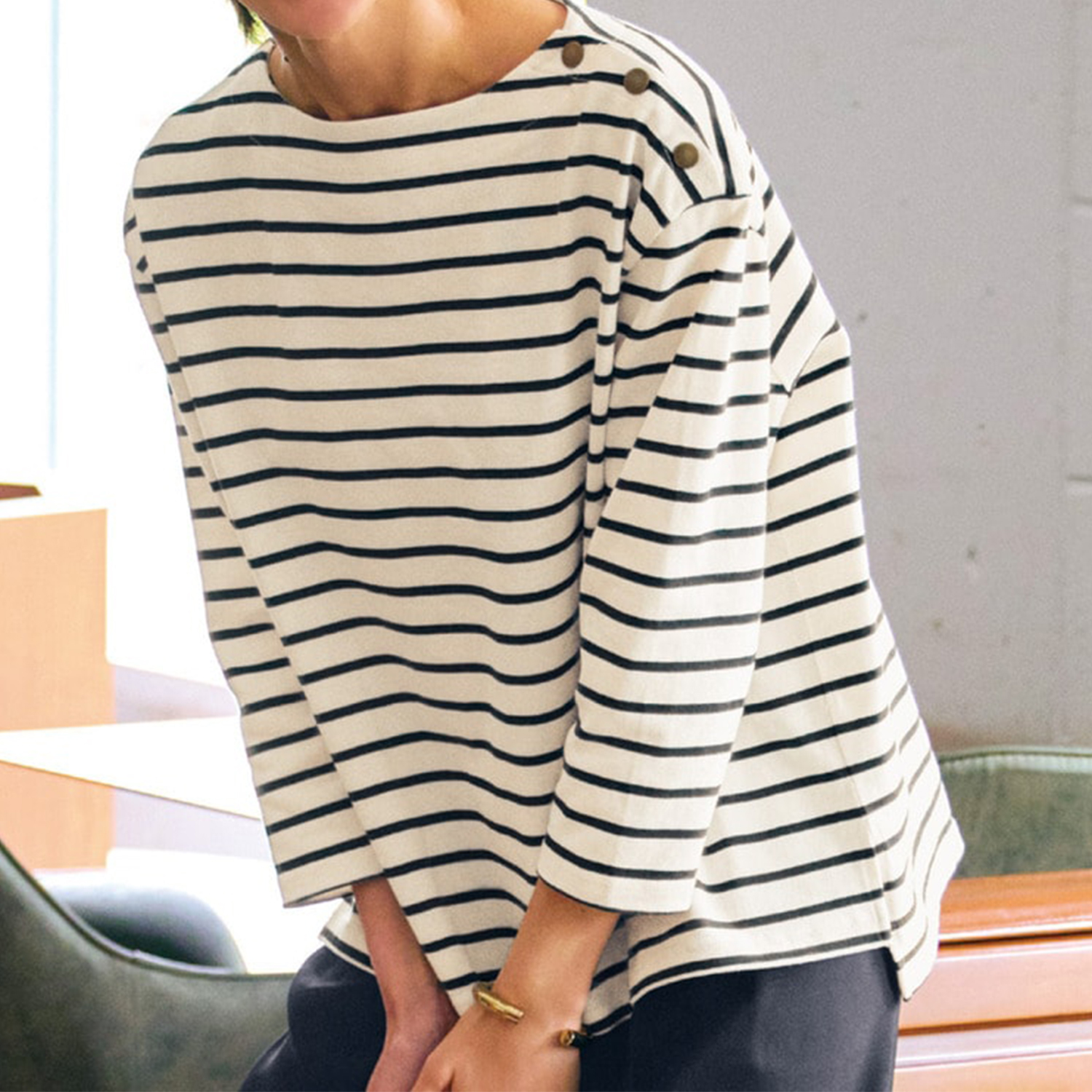 【ベルメゾン】綿素材の八分袖カットソー