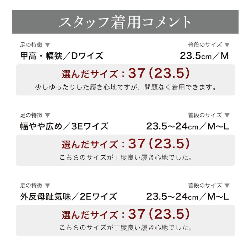スタッフの着用コメント