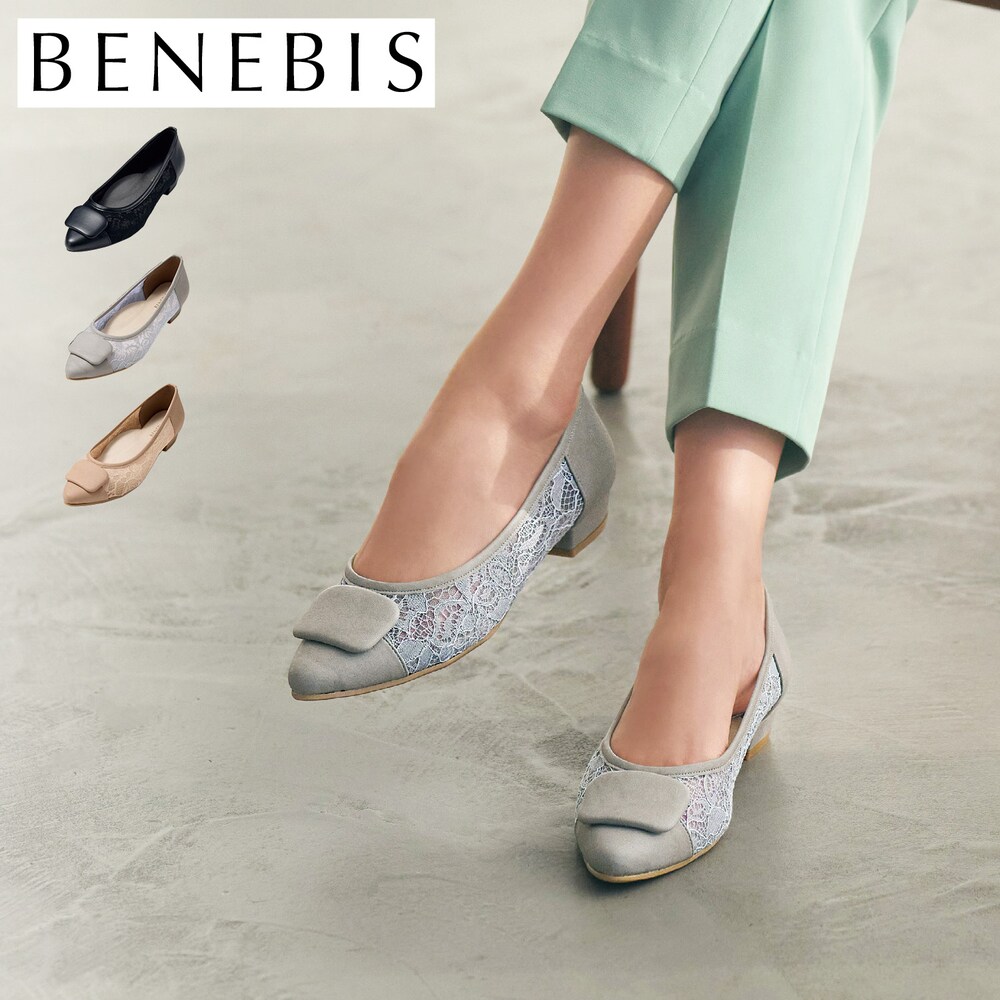 【ベネビス/BENEBIS】風が通るシアー素材パンプス[日本製]