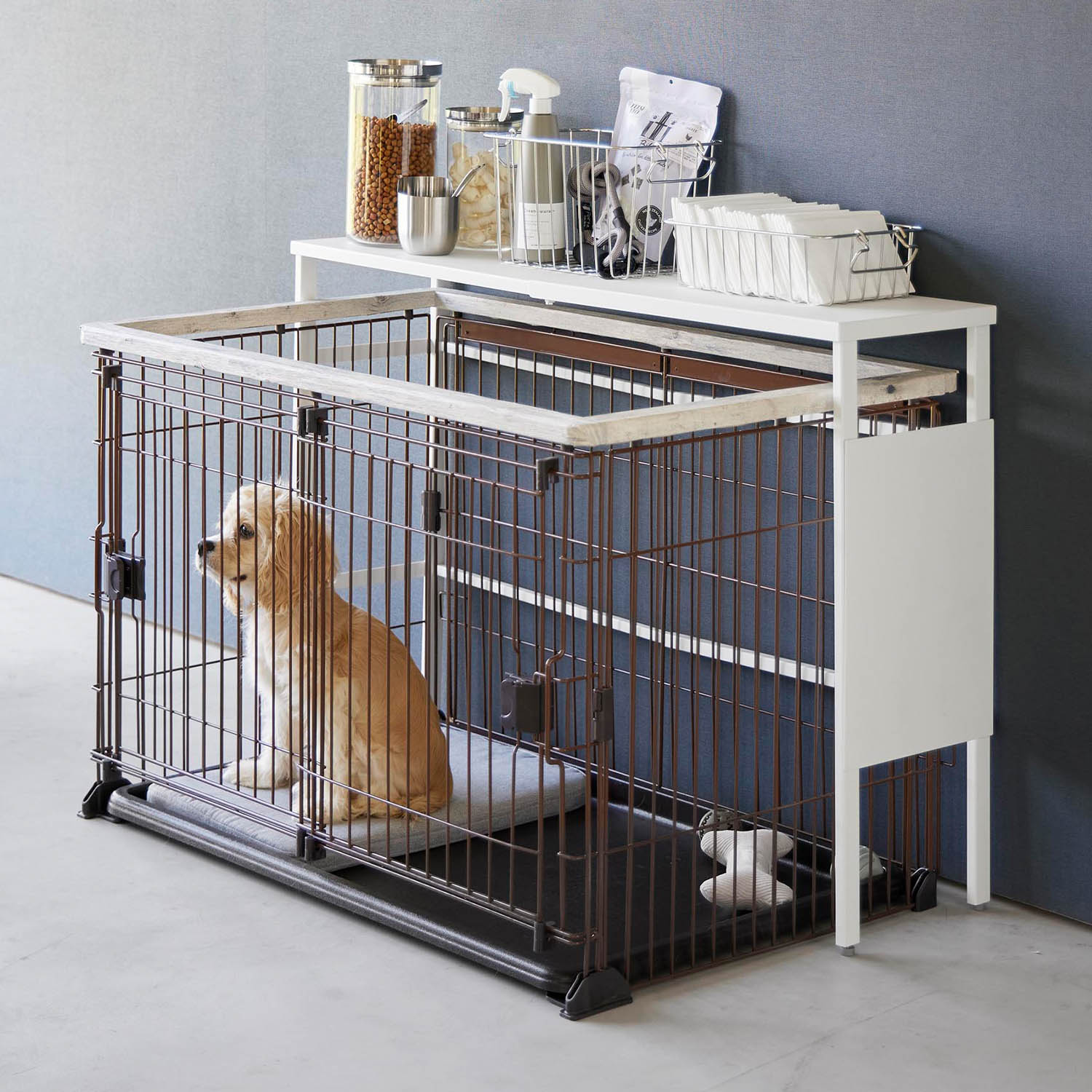 【タワー/tower】伸縮ペットケージ上ラック