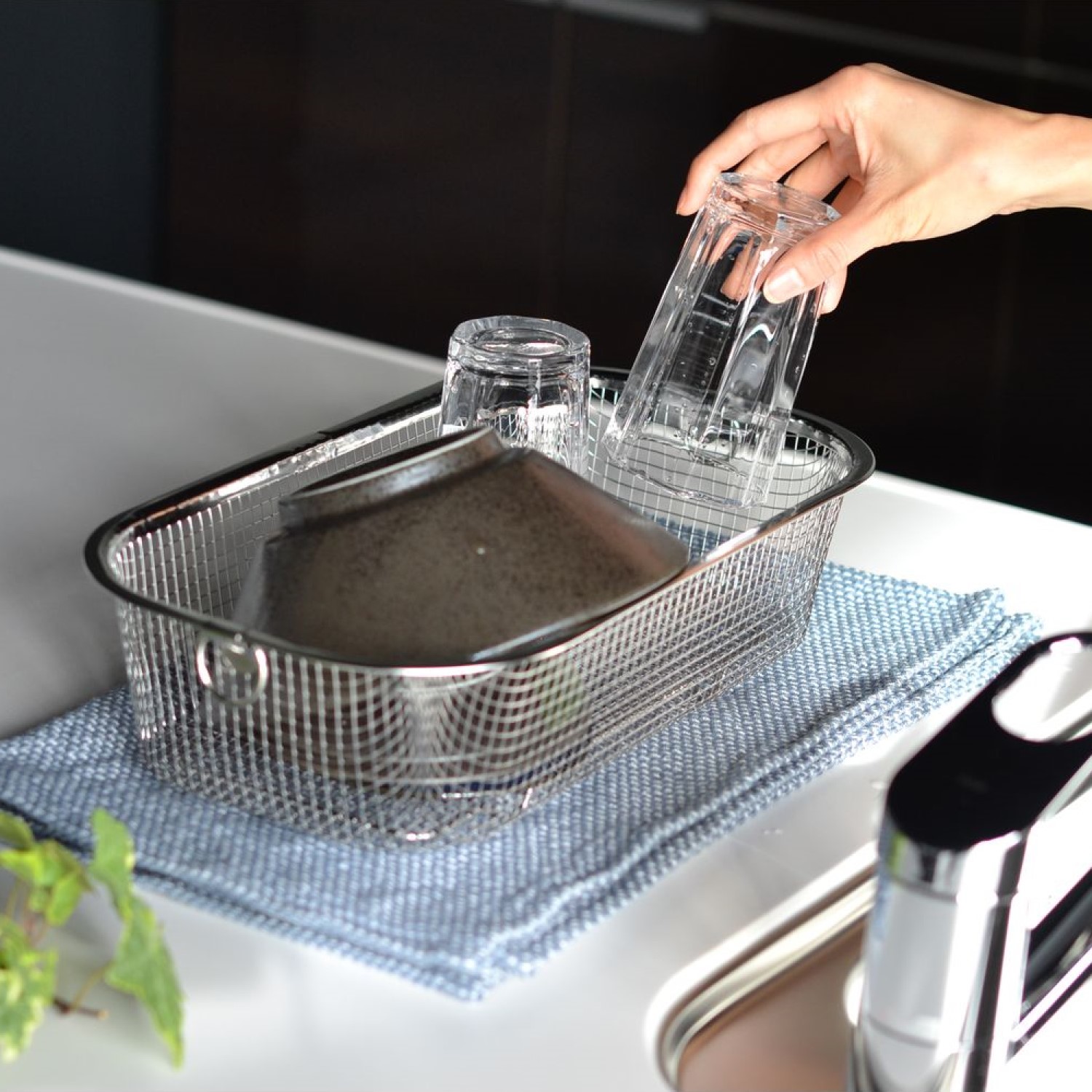 【ベルメゾン】すっきり暮らす水切りかご【食洗機対応 収納できるコンパクトな水切り】 【ベルメゾン】すっきり暮らす水切りかご【食洗機対応 収納できるコンパクトな水切り】