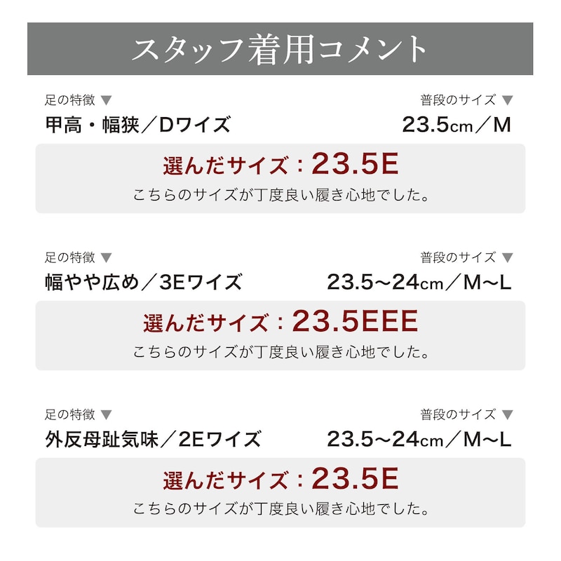 スタッフの着用コメント