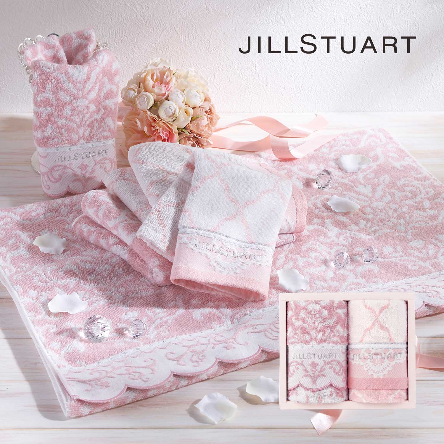 フェイスタオル2枚セット(ジルスチュアート/JILL STUART) フェイスタオル2枚セット(ジルスチュアート/JILL STUART)