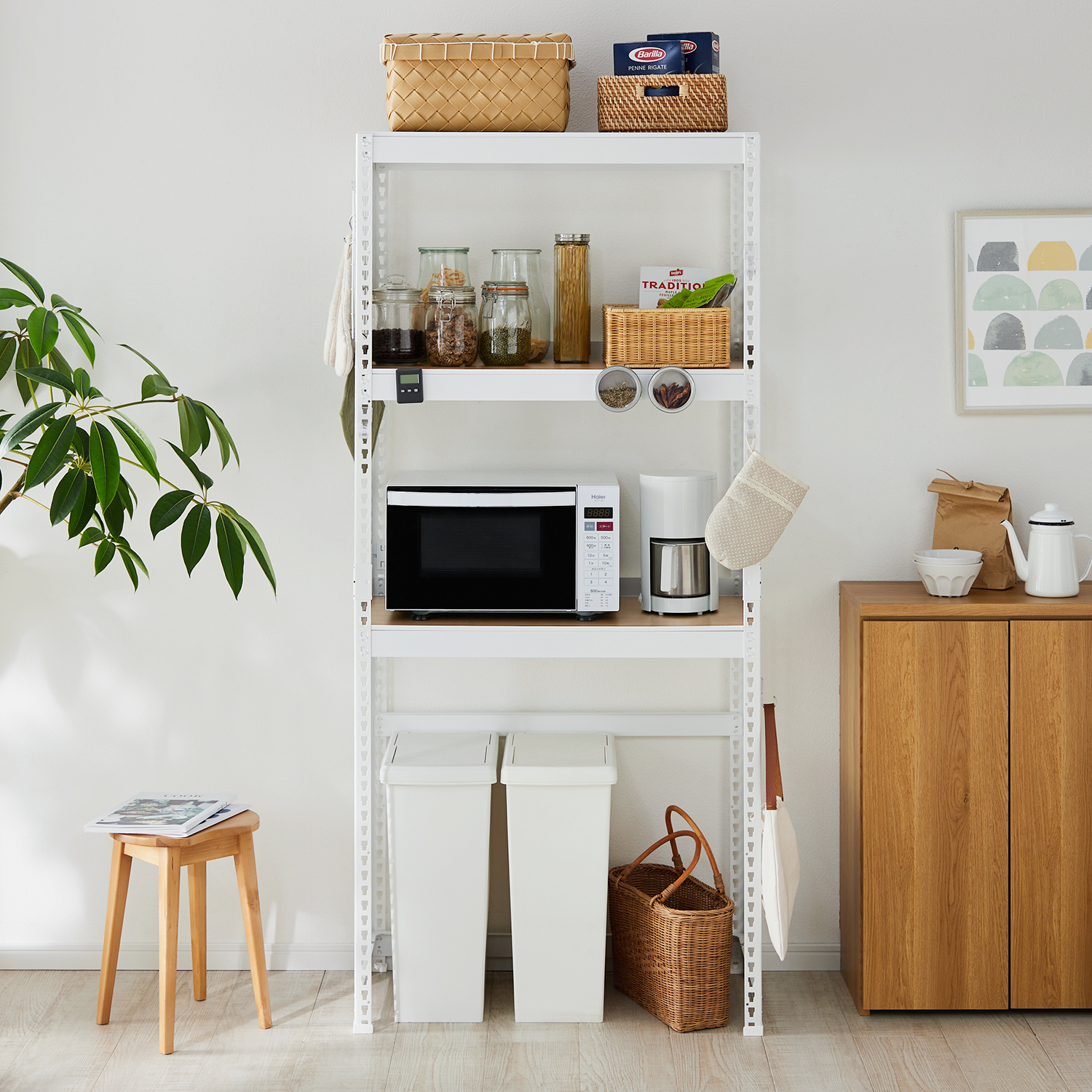 【ベルメゾン】頑丈棚板のダスト上ラック・ランドリーラック