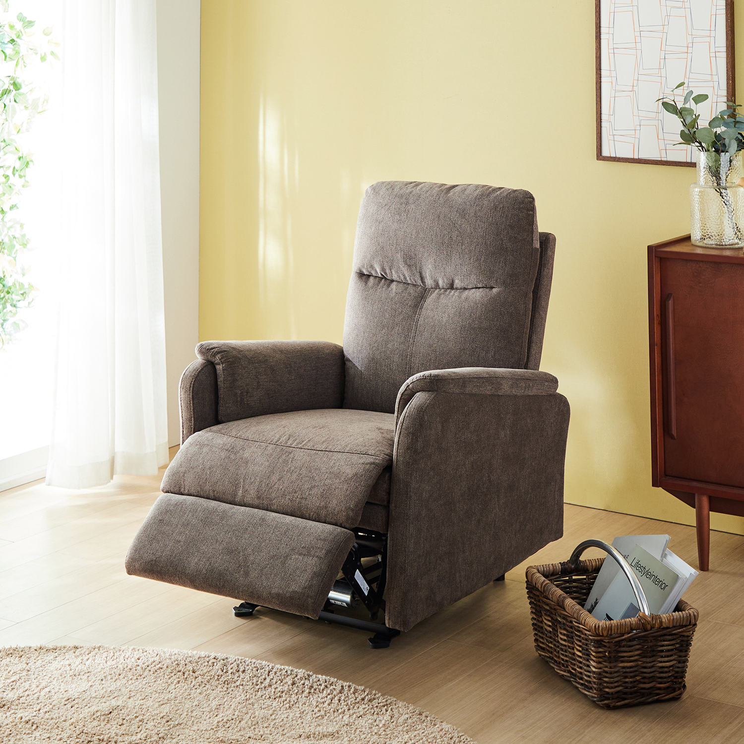 ファブリック生地の電動パーソナルリクライニングソファー <USBポート付/1人掛け> ファブリック生地の電動パーソナルリクライニングソファー <USBポート付/1人掛け>