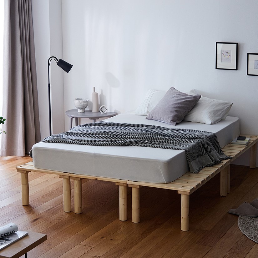 ラックにもなる簡単に組み替えができる高さ調整ベッド 「カンタン