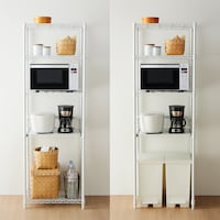 棚板を補強パーツに付け替えてダストボックススペースも作れます