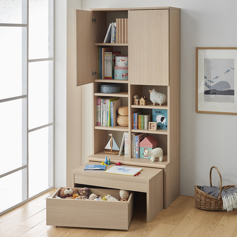 【ベルメゾン】デスク付きおもちゃ収納ラック 本棚・シェルフ 【ベルメゾン】デスク付きおもちゃ収納ラック 本棚・シェルフ