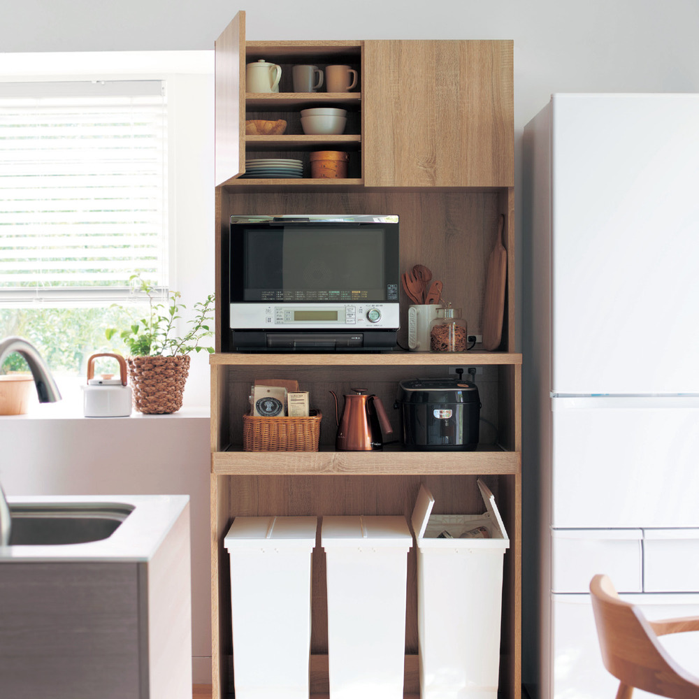 【ベルメゾン】大型レンジ対応ダストボックス上家電ラック