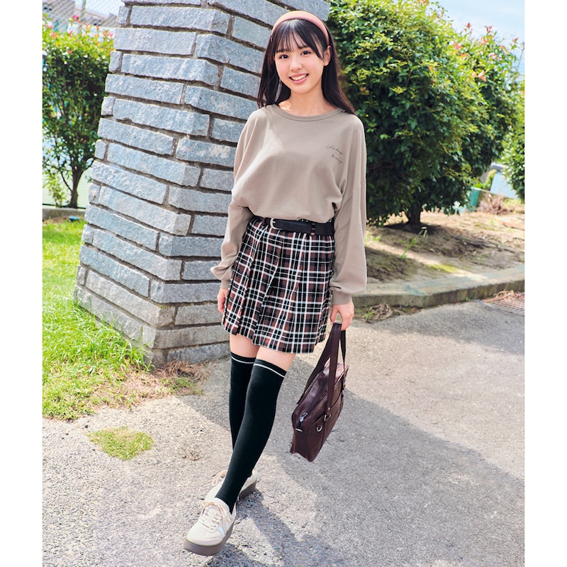チョコレート系チェック／モデル身長161cm・サイズJ-M