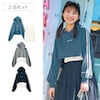 【2点セット】プルオーバー/綿混リブタンクトップ▼プルオーバー・ロングシーズン使いやすいミニ裏毛素材・ショート丈ながら前後差のある今っぽシルエット・袖の配色ラインやラグランスリーブがスポーティ・フロン