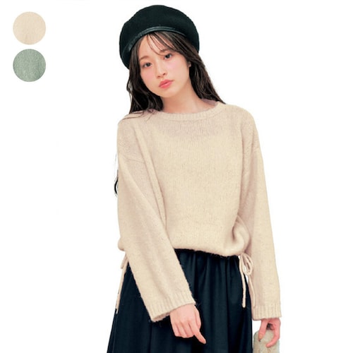 モヘヤ風ドロスト２WAY甘編みふわふわニットプルオーバー 【子供服】