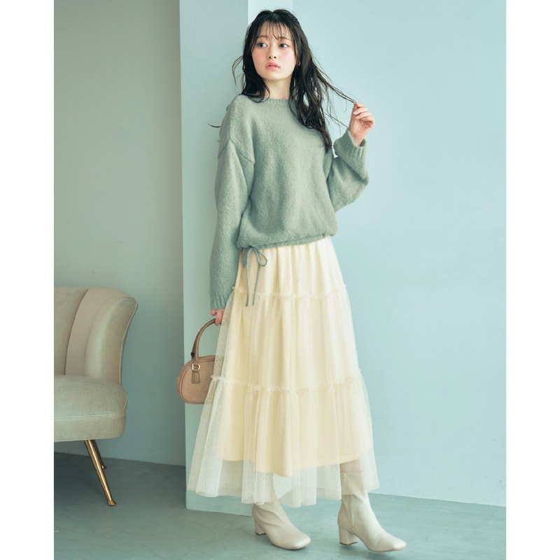 ライトグリーン／モデル身長160cm・サイズJ-M