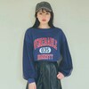 【パペル ラピス/Papel lapiz】チュールドッキングかすれ調プリントフットボール長袖タフTシャツ 【子供服】
