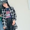 オーバーサイズルーズチェックシャツ 【子供服 長袖】