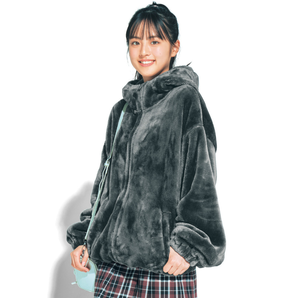 【パペル ラピス/Papel lapiz】ふわふわフリース裾ドロストジップパーカ 【子供服】 【パペル ラピス/Papel lapiz】ふわふわフリース裾ドロストジップパーカ 【子供服】