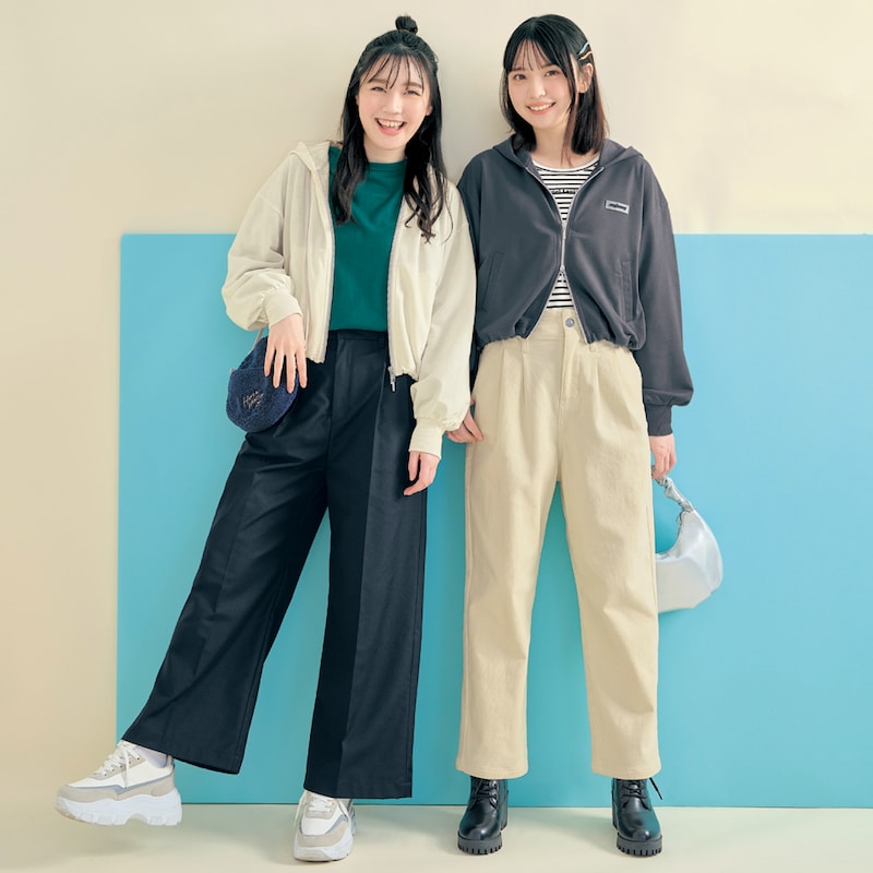モデル身長(cm)/サイズ　左：160/J-M、右：164/J-M
