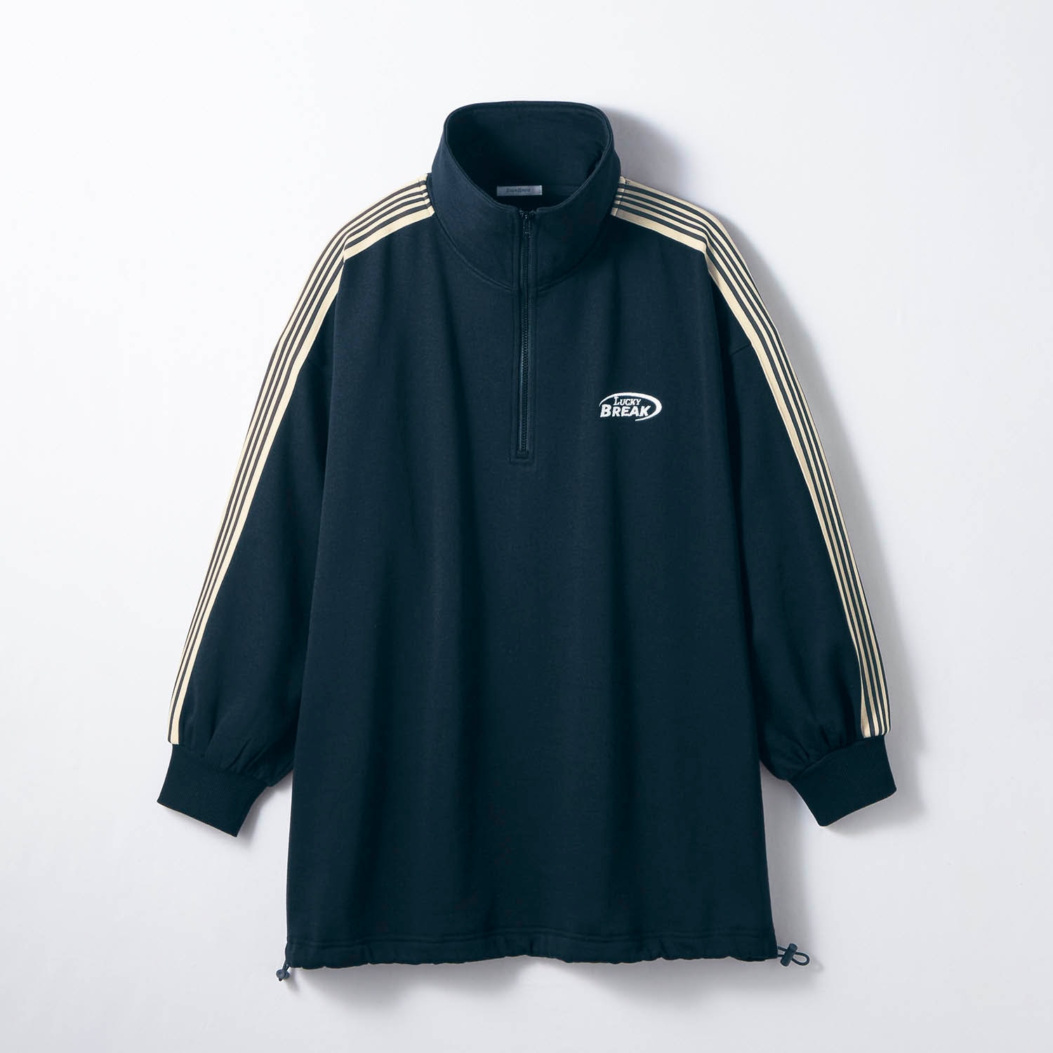 【パペル ラピス/Papel lapiz】サイドラインハーフジップ裾ドロスト裏起毛スウェットプルオーバー 【子供服】