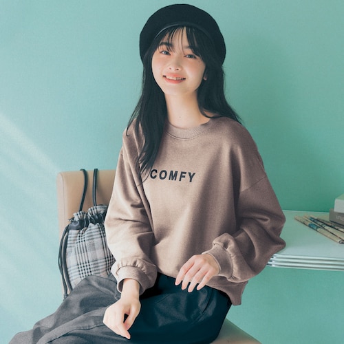 バックジップショート丈綿裏毛プルオーバー 【子供服 長袖】
