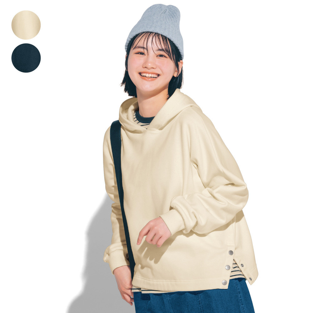 【STANDARD me】ふわほかサイドボタン裏シャギープルパーカ 【子供服】