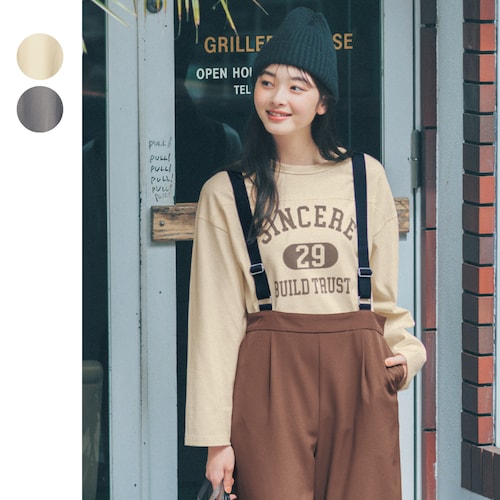 ロゴプリント綿素材フットボールタフＴシャツ 【子供服 長袖】