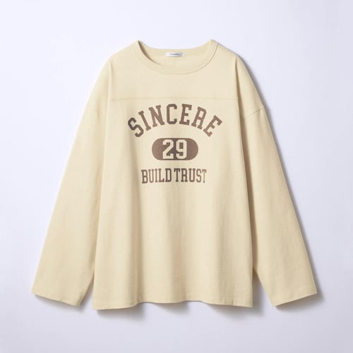 ロゴプリント綿素材フットボールタフＴシャツ 【子供服 長袖】