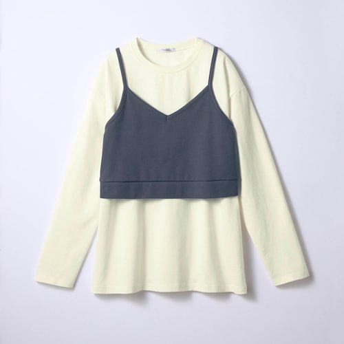 バックレースアップビスチェ＆ロング丈綿素材Ｔシャツセット 【子供服 長袖】