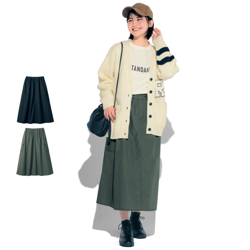 【STANDARD me】サイドポケットカーゴフレアスカート(ウエスト調節可) 【子供服】 【STANDARD me】サイドポケットカーゴフレアスカート(ウエスト調節可) 【子供服】