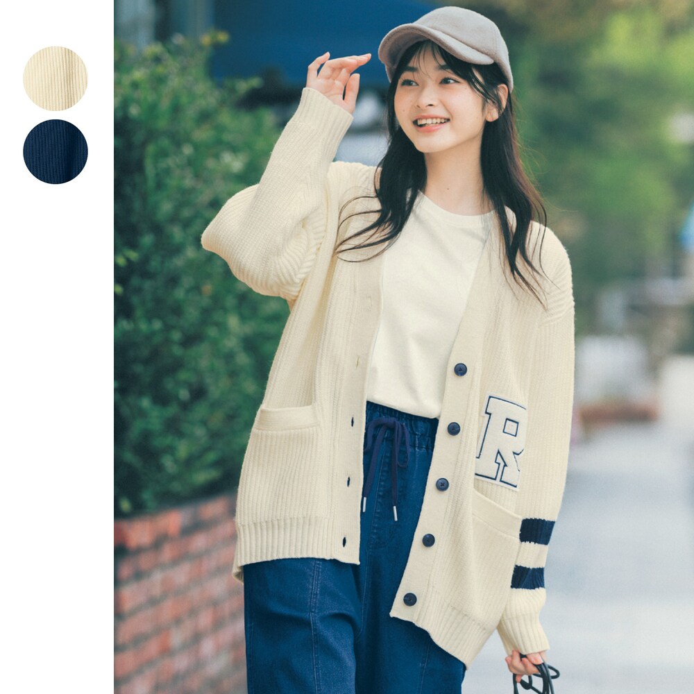 【STANDARD me】サガラワッペンルーズニットカーディガン 【子供服】