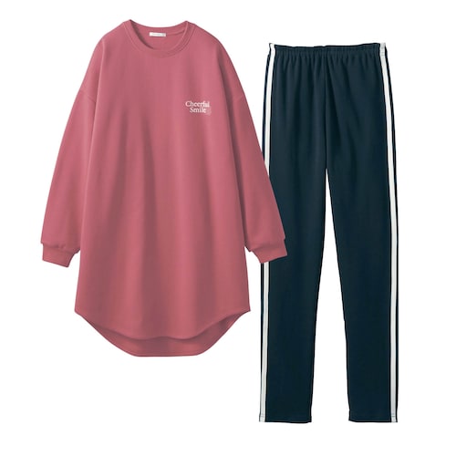 裏起毛オーバーシルエットスウェットワンピース＆綿素材レギンスパジャマ 【子供パジャマ 長袖】